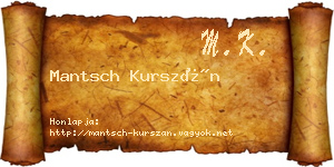 Mantsch Kurszán névjegykártya